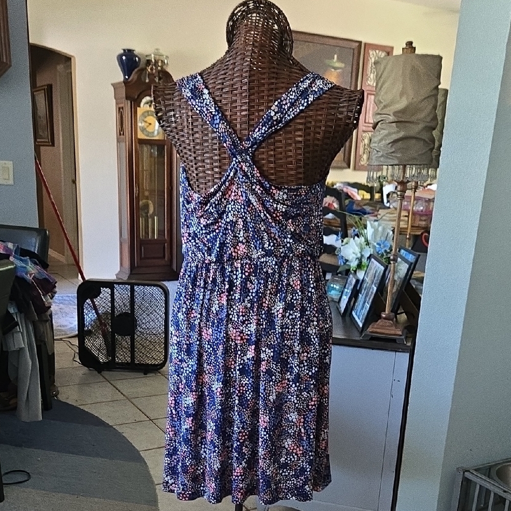 Kaileigh Ruffled Tiered Mini Dress in Purple and Blue - Picture 9 of 15